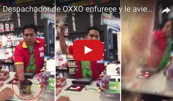 Cajero de un Oxxo discute y avienta café caliente a un cliente. (VIDEO)