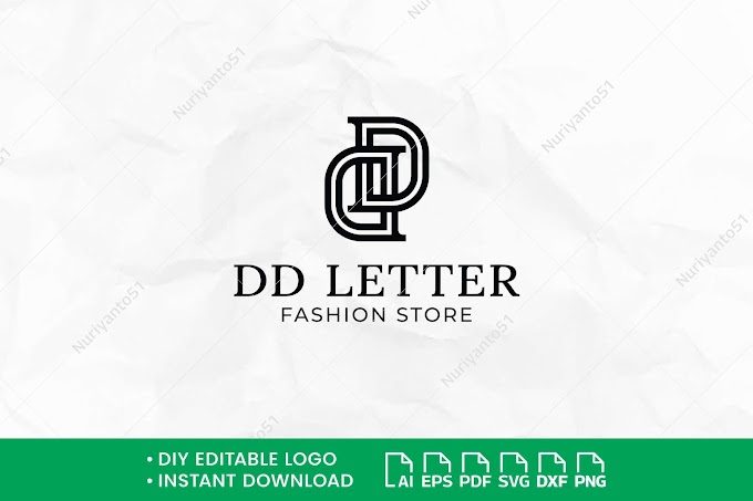 DIY Monogram Logo, DD D Letter Initial Editable Logo SVG