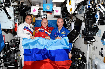 Russian cosmonauts celebrate capture of Luhansk region from International Space Station