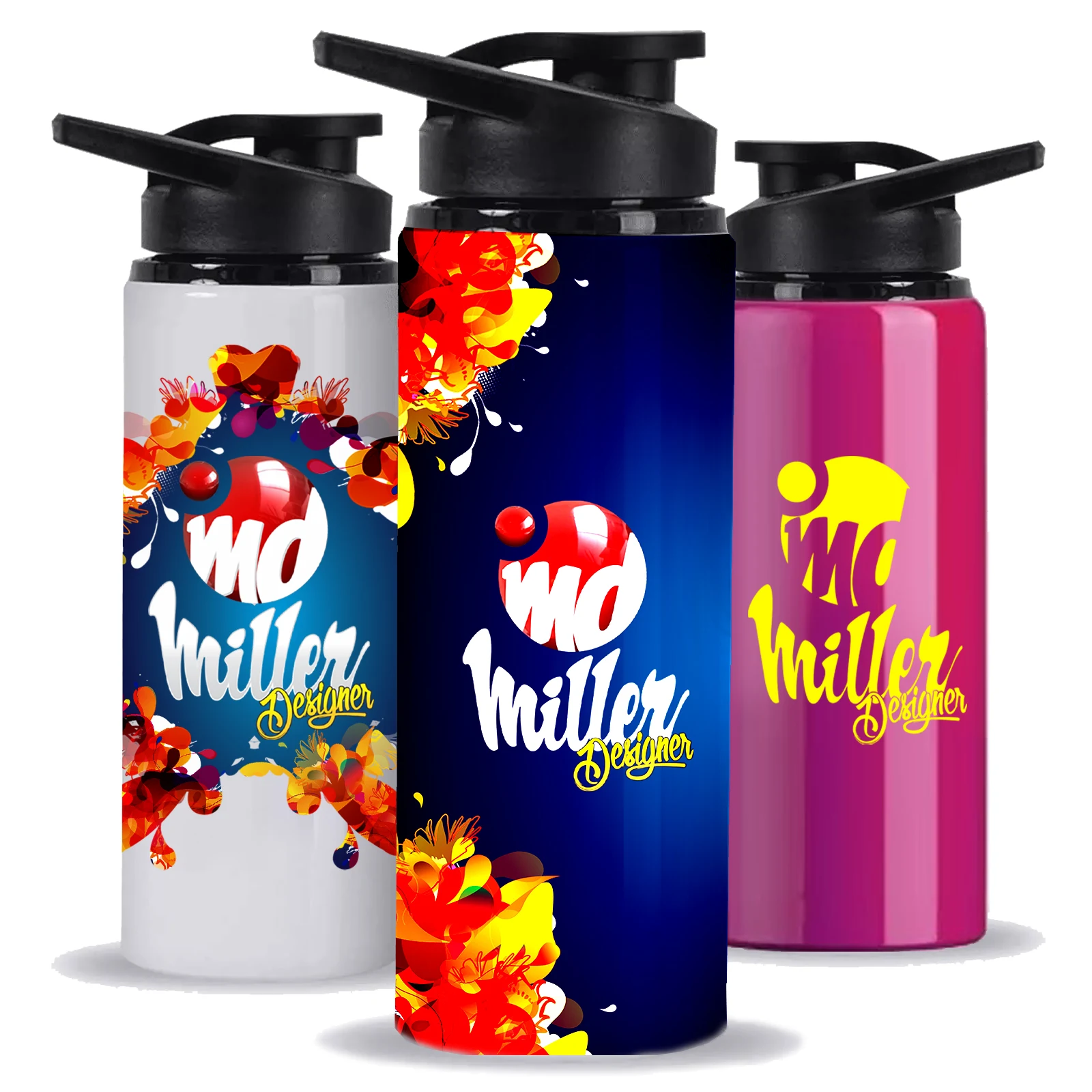 Produzida em alumínio de alta qualidade ou em plástico, esta squeeze possui capacidade para 500 ou 480ml, além de um bico que permite a abertura com apenas uma mão e um mosquetão para facilitar o transporte.