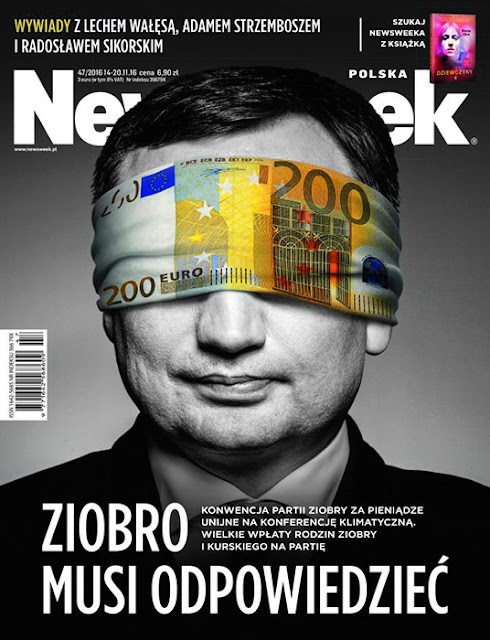 Okładka Newsweek 47/2016: Zbigniew Ziobro, fot. Arek Markowicz