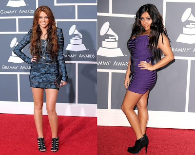 2010 Grammy Miley Cyrus and Nicole Polizzi