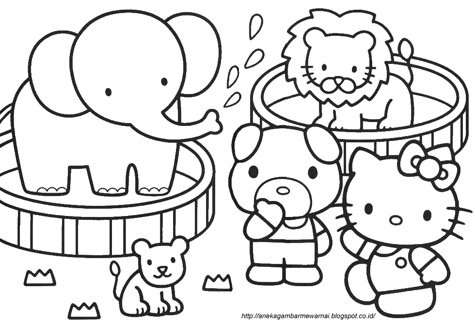  Gambar Mewarnai Hello Kitty Untuk Anak PAUD dan TK