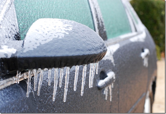 icicles on car