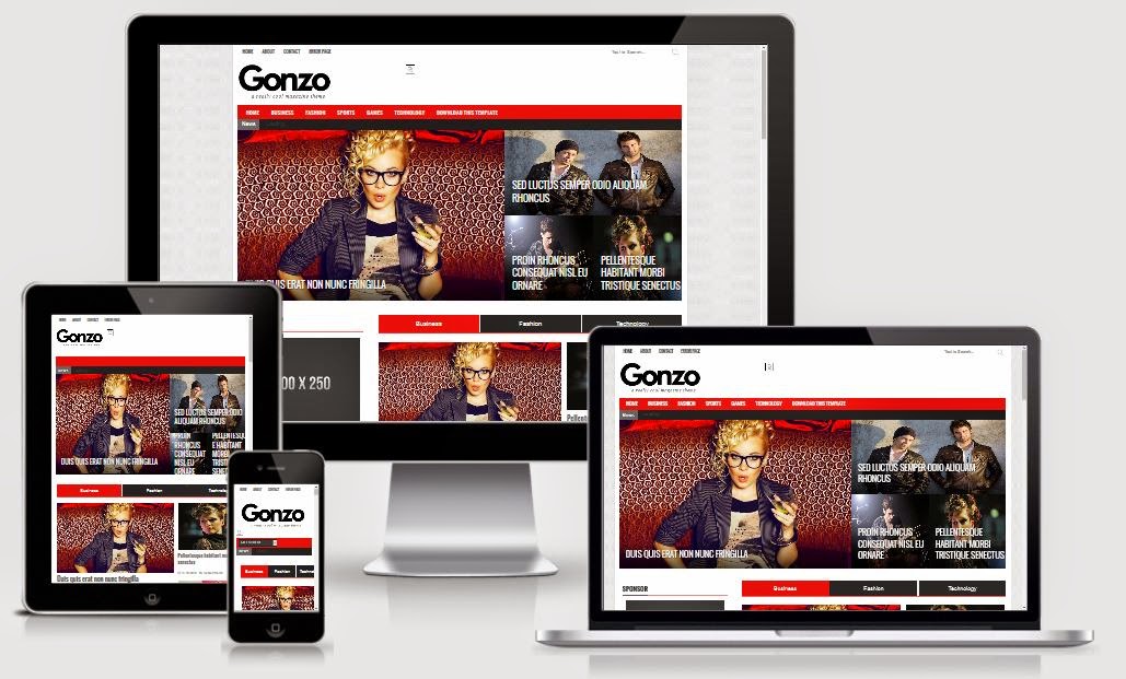 Gonzo Responsive Blogger Templates