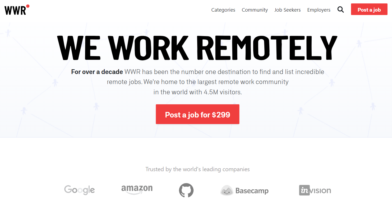 We Work Remotely job board