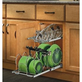 Rev-A-Shelf 11.75-in W x 22-in D x 18-in H 2-Tier Metal Pull Out Cabinet Basket