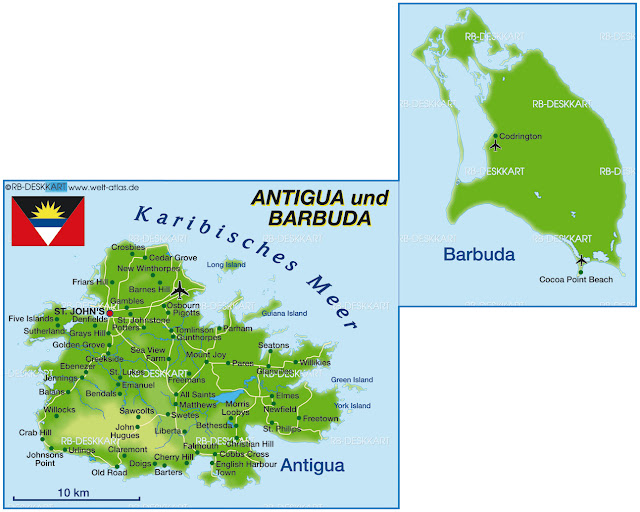 Antigua dhe Barbuda - Hartat gjeografike e Antigua dhe Barbuda