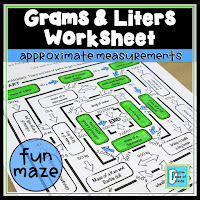 How to Teach Metric Measurement for Third Grade - Approximate Measurements - Grams Liters Worksheet Maze