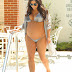 Kim Kardashian Pregnant in Bikini at a Pool Pictures-Photo