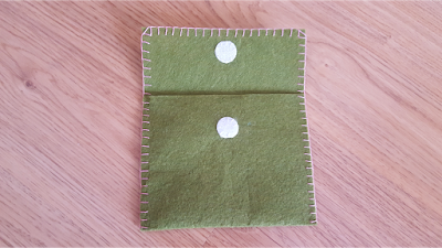 green and pink roses felt pouch