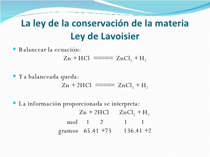 Física y Química 3º ESO Leyes ponderales o leyes de las