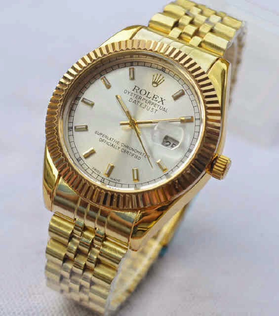 Jual jam tangan Rolex full gold white