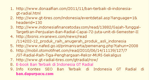 Referensi Ban Terbaik di Indonesia GT Radial