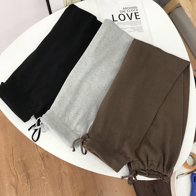 Straight trousers women's elastic waist bands and feet casual pants Korean fashion women's autumn and winter new style J