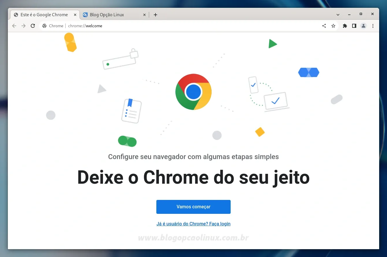 Google Chrome executando no Fedora 39 Workstation