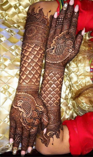 Exquisite simple Mehandi Designs For complete arms