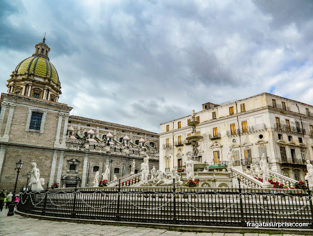 Fontana Pretória em Palermo na Sicília