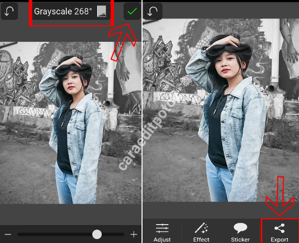  Cara  Membuat  Background  Hitam  Putih di Picsay Pro Android