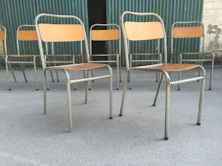 OCD Vintage Furniture Ireland - Vintage Metal and Ply Stacking Chairs