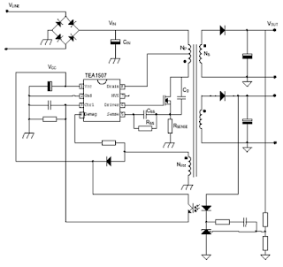 Power supply with driver TEA1507