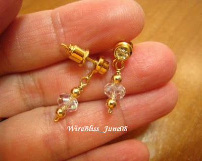 wire wrapped sparkly earrings