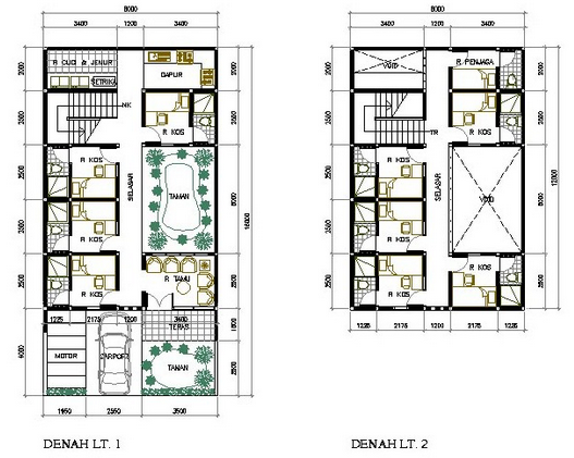 Denah Rumah Minimalis 2 Lantai