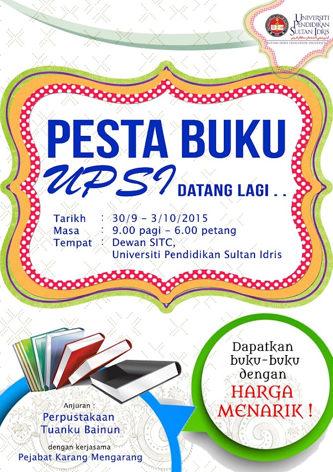 berita@pustaka : Hebahan Awal Pesta Buku UPSI 2015