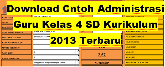 Download Contoh Administrasi Guru Kelas 4 SD Kurikulum 