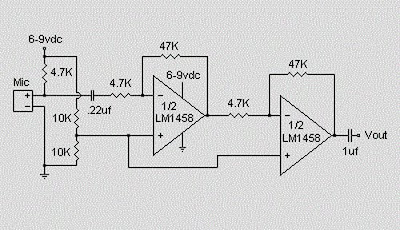 Electret condenser Preamplifier Circuit
