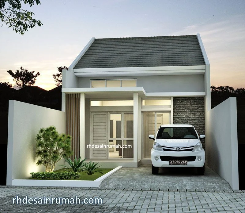 Desain Rumah Minimalis 6x12 Tampak Depan Contoh Fasade