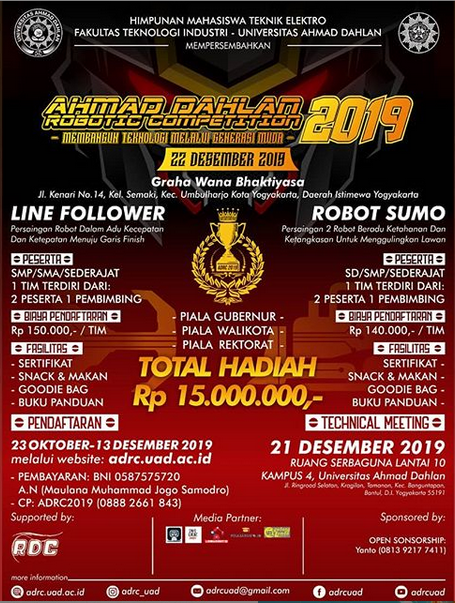 Ahmad Dahlan Robotic Competition 2019 oleh Universitas Ahmad Dahlan