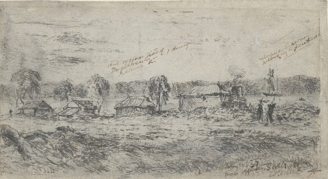 Settlement at Port Phillip, from Scots Hotel (1836/37) Robert Russell (1808-1900)