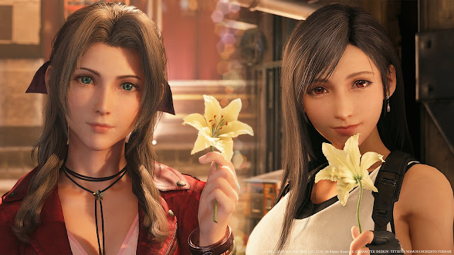 A la izquierda, Aerith, a la derecha, Tifa. Final Fantasy VII Remake