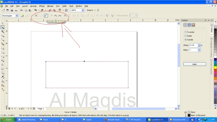 Cara Membuat Lengkungan Dengan Shape Tool di Coreldraw