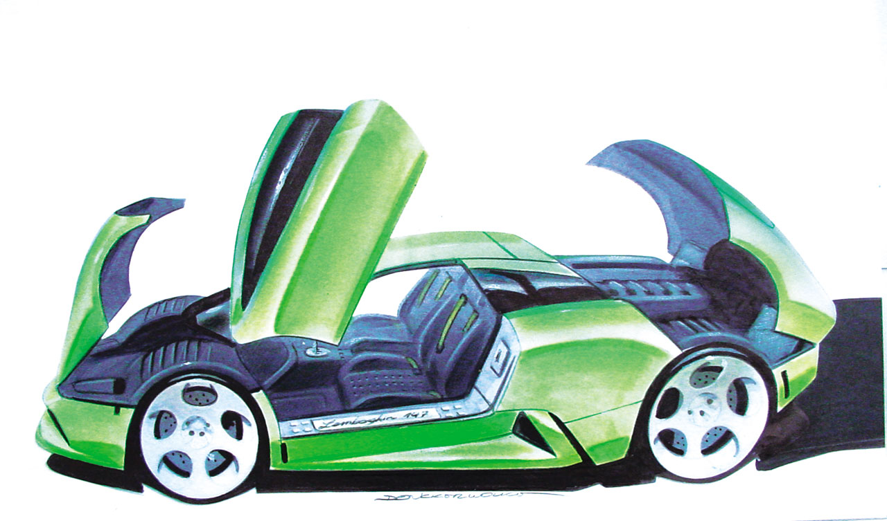  Lamborghini  Murcielago 2001 sketsa  mobil 