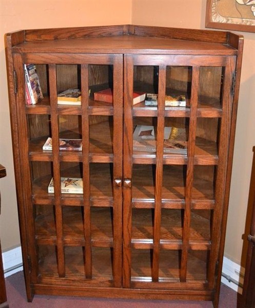 wooden corner bookcase