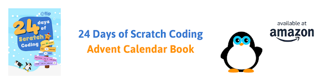 24 days of Scratch coding book cover and cute penguin