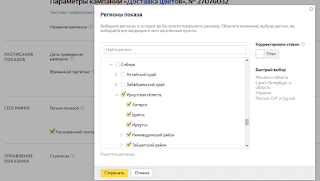 настройка геотаргетинга в Яндекс Директе