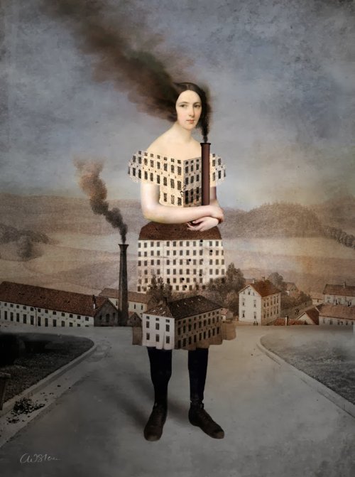 Catrin Welz-Stein  ilustrações surreais estilo vintage fantasia photoshop sonhos oníricos