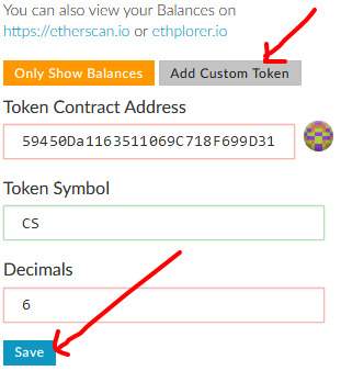 how to add custom token into myetherwallet mew