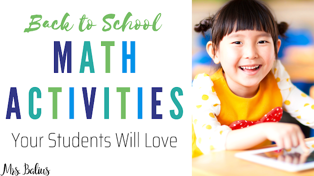 Use these back to school math activities for review and practice during the first few weeks of school.