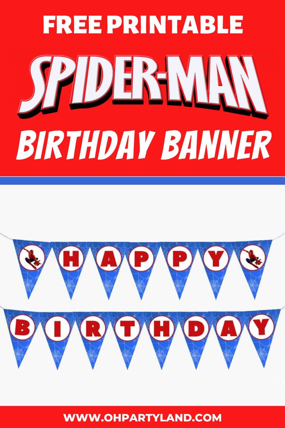 free printable spiderman birthday banners