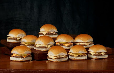 10 White Castle Cheese Sliders.