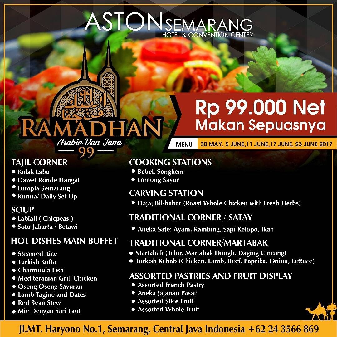 Menu Ramadhan Arabic Van Java Hotel Aston Semarang - Dunia Qtoy