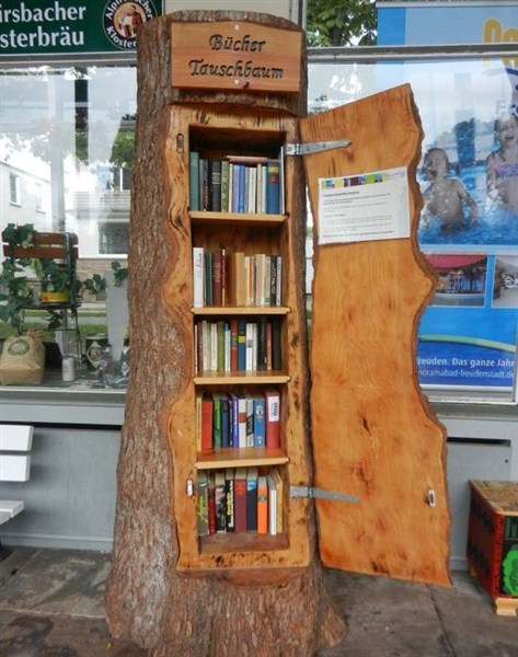 natural wood bookcase