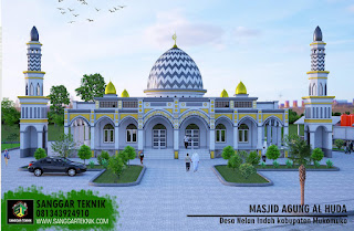 AUTO CAD GAMBAR MASJID 2018 2D+3D (DWG FILE)  DESAIN MASJID MINIMALIS MODERN 20X20 / 25/25