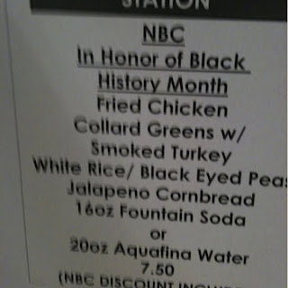 NBC's black history month menu