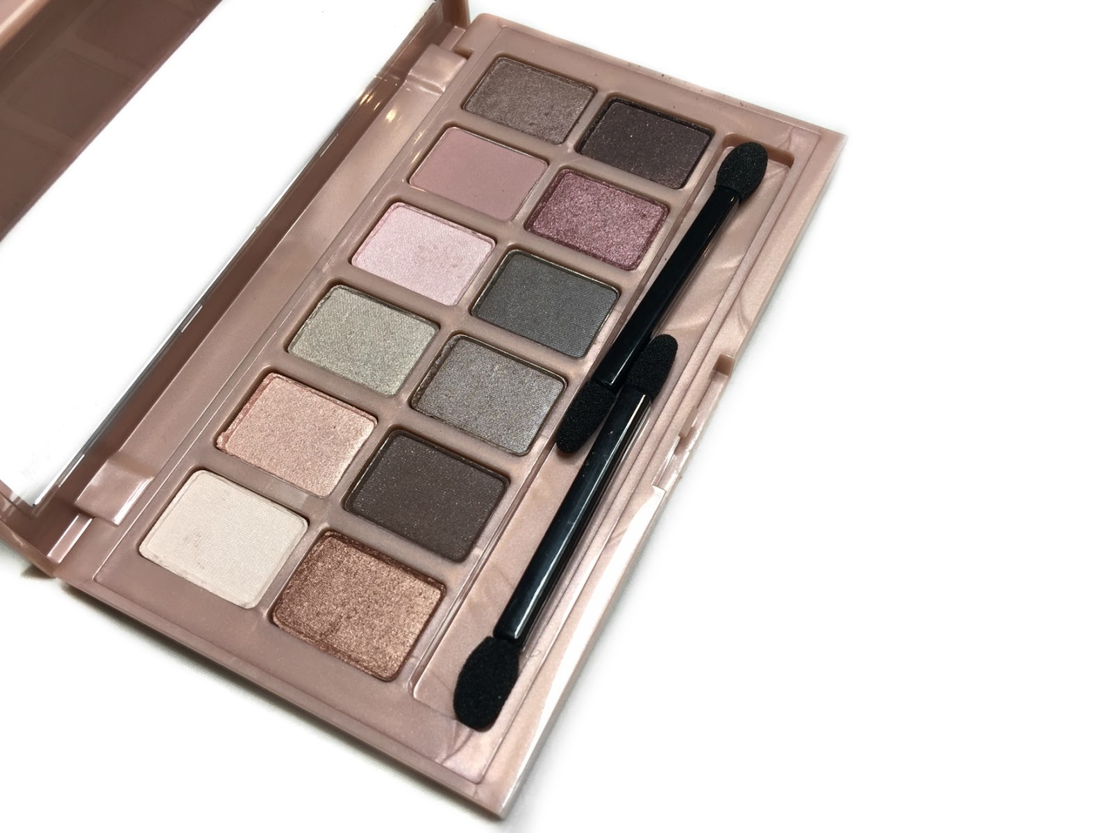 REVIEW: Maybelline The Blushed Nudes Eyeshadow Palette (Plus Dry AND Wet  Swatches!) | taken by surprise