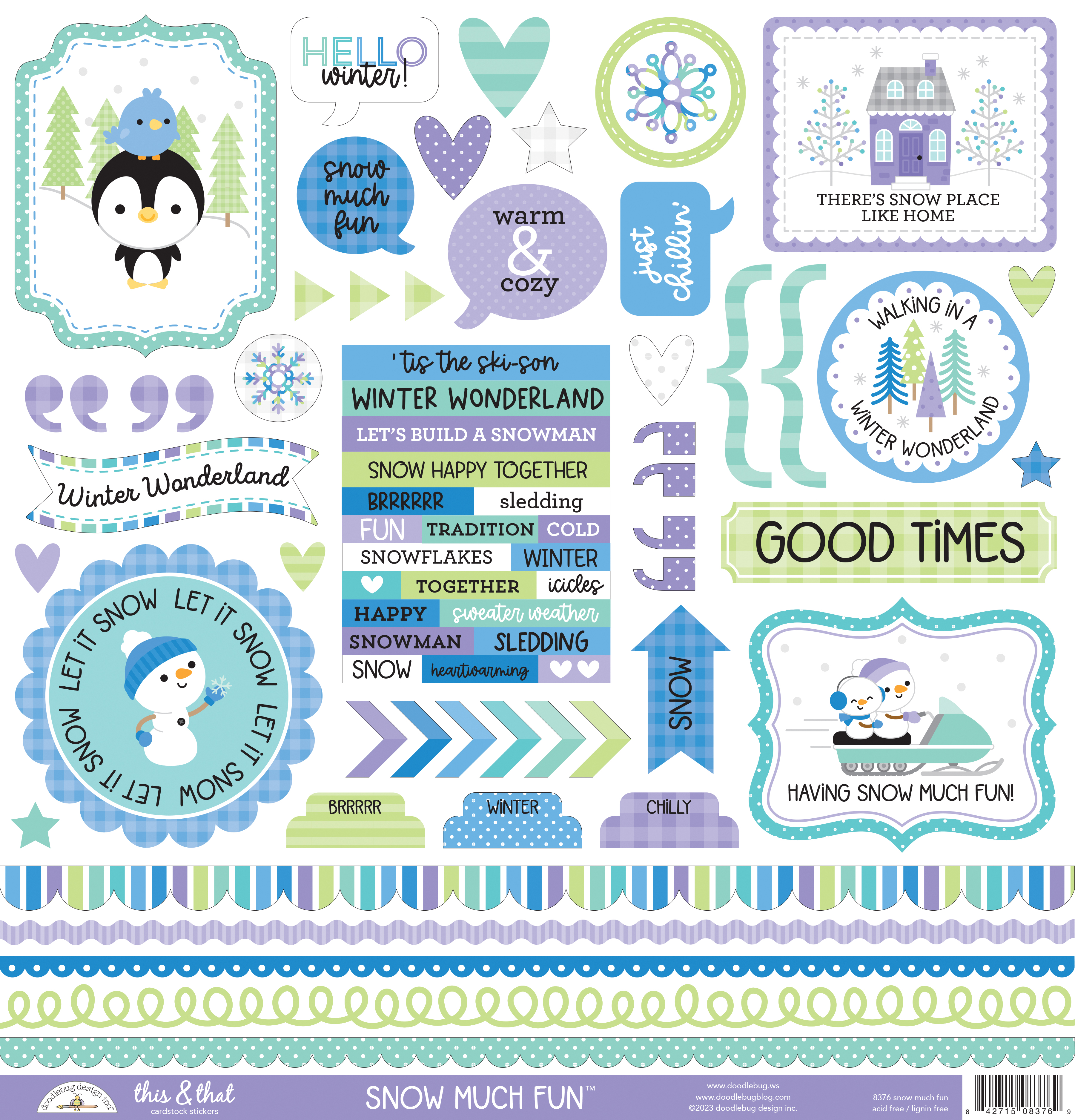 Doodlebug - Snow Much Fun - Puffy Icons Stickers / 8359